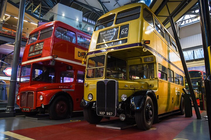 Two Routemaster buses at London Transport Museum 